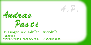 andras pasti business card